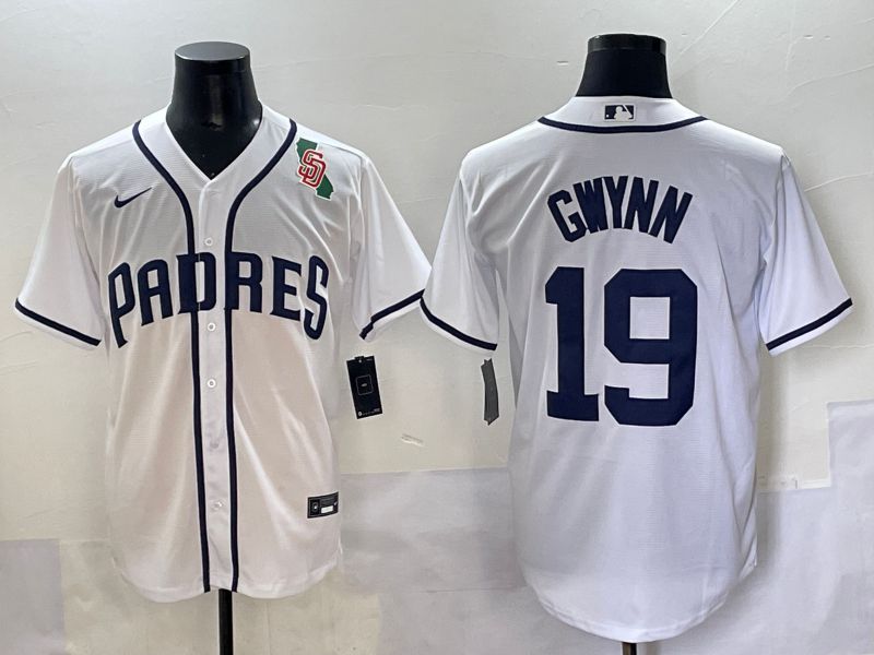 Men 2025 San Diego Padres #19 Gwynn White Game Nike MLB Jersey style 26